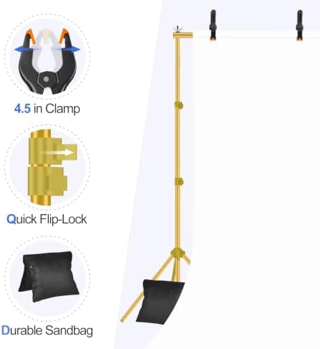 Backdrop Stand 10x8.5FT Adjustable Back Drop Stand for Party -Gold in 10x8.5FT, alternate view 4