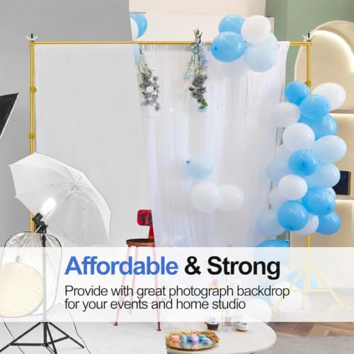 Backdrop Stand 10x8.5FT Adjustable Back Drop Stand for Party -Gold in 10x8.5FT, alternate view 6