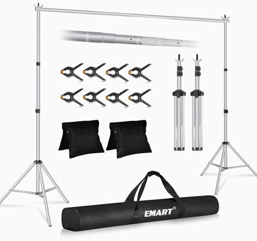 Backdrop Stand 10x8.5FT Adjustable Back Drop Stand for Party -Silver in 10x8.5FT