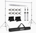 Backdrop Stand 10x8.5FT Adjustable Back Drop Stand for Party -Silver in 10x8.5FT