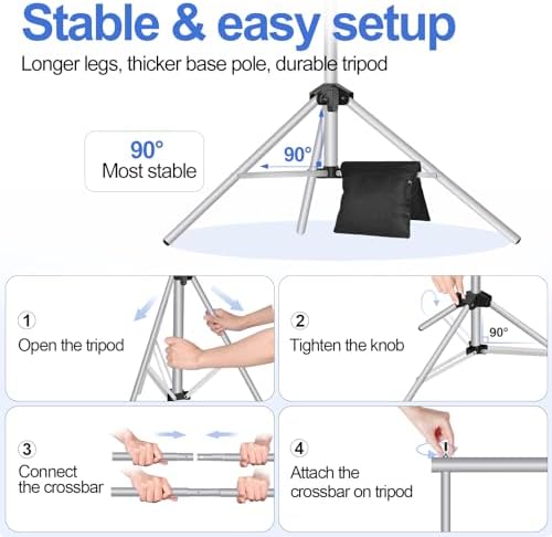 Backdrop Stand 10x8.5FT Adjustable Back Drop Stand for Party -Silver in 10x8.5FT, alternate view 5