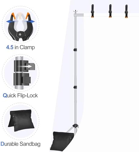 Backdrop Stand 10x8.5FT Adjustable Back Drop Stand for Party -Silver in 10x8.5FT, alternate view 6