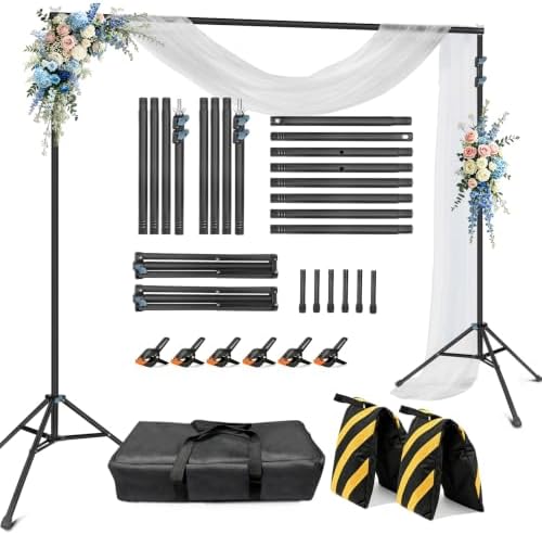 Backdrop Stand 10x8.5ft(WxH)-7 Widths Adjustable Heavy Duty Photo Studio Photography Background Stand Frame