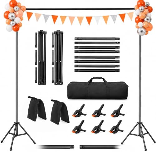 Backdrop Stand 10x9.2 Ft (WxH), 7 Widths Adjustable Background Stand in 10x9.2FT in Black