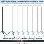 Backdrop Stand 10x9.2ft(WxH) Heavy Duty Adjustable Photo Studio Background Stand Support kit with 6 Clamps 2, alternate view