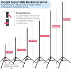 Backdrop Stand 10x9.2ft(WxH) Heavy Duty Adjustable Photo Studio Background Stand Support kit with 6 Clamps 2, alternate view