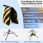 Backdrop Stand 10x9.2ft(WxH) Heavy Duty Adjustable Photo Studio Background Stand Support kit with 6 Clamps 2, alternate view