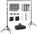 Backdrop Stand, 6.4ft x 10ft Adjustable Photo Background Stand with Carry Bag for Photography Photo Video