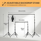 Backdrop Stand, 6.4ft x 10ft Adjustable Photo Background Stand with Carry Bag for Photography Photo Video, alternate view 4