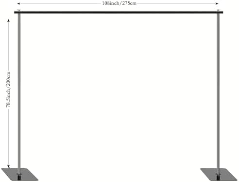 Backdrop Stand, 6.5ft Height 9ft Width Adjustable Photography Background Support Poles with Heavy Duty Flat, alternate view 3