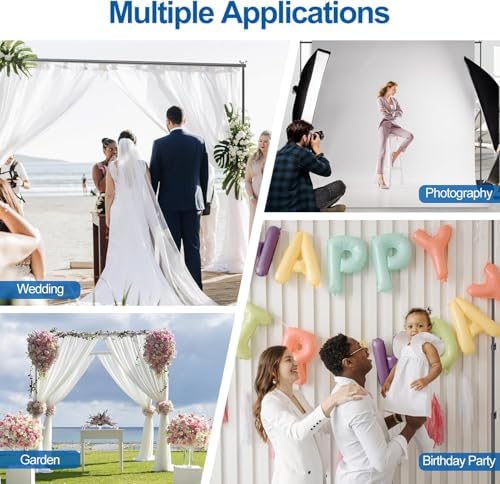 Backdrop Stand, 6.5ft Height 9ft Width Adjustable Photography Background Support Poles with Heavy Duty Flat, alternate view 6