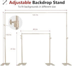Backdrop Stand, 8x10 ft Adjustable Photo Backdrop Stand Kit, Heavy Duty Backdrop Stand with Steel Base for, alternate view 3
