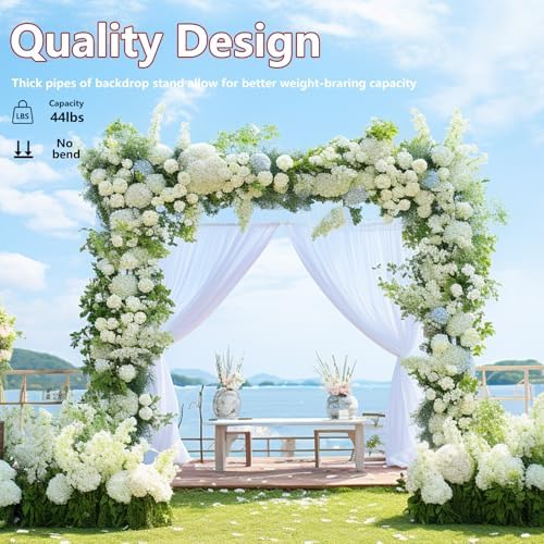 Backdrop Stand, 8x10 ft Adjustable Photo Backdrop Stand Kit, Heavy Duty Backdrop Stand with Steel Base for, alternate view 5
