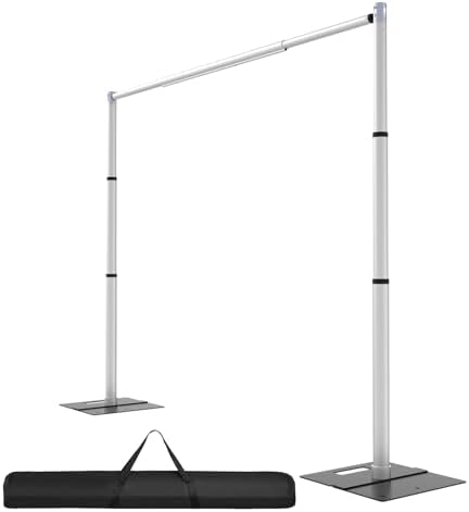 Backdrop Stand Heavy Duty 10x10Ft, Adjustable Metal Frame Pipe and Drape, Background Stand for Wedding Birthday