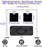 Backdrop Stand Heavy Duty 10x10Ft, Adjustable Metal Frame Pipe and Drape, Background Stand for Wedding Birthday, alternate