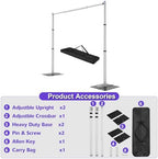 Backdrop Stand Heavy Duty 10x10Ft, Adjustable Metal Frame Pipe and Drape, Background Stand for Wedding Birthday, alternate
