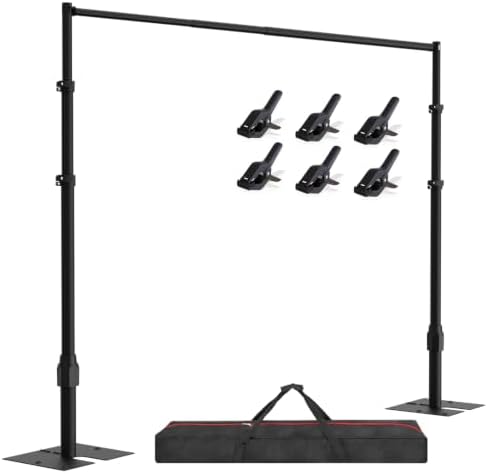 Backdrop Stand Heavy Duty 10x10Ft Adjustable Pipe and Drape Kit-Black in 10x10Ft