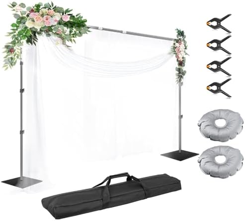 Backdrop Stand Heavy Duty 10x10ft Adjustable Pipe and Drape Stand in 10x10ft