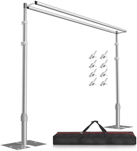 Backdrop Stand Heavy Duty 10x10Ft Double Crossbar Pipe and Drape in 10x10Ft