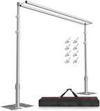 Backdrop Stand Heavy Duty 10x10Ft Double Crossbar Pipe and Drape in 10x10Ft