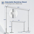 Backdrop Stand Heavy Duty 10x10Ft Double Crossbar Pipe and Drape in 10x10Ft, alternate view 4