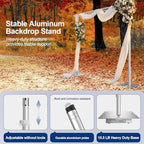 Backdrop Stand Heavy Duty 10x10Ft Double Crossbar Pipe and Drape in 10x10Ft, alternate view 6