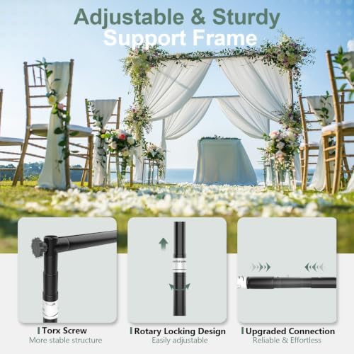 Backdrop Stand Heavy Duty 10x10ft, Pipe and Drape with X-Shaped Base in 10x10ft, alternate view 2