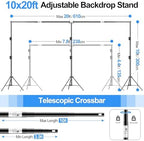 Backdrop Stand Heavy Duty, 10x20ft Adjustable Photo Backdrop Stand in 10x20ft, alternate view 2