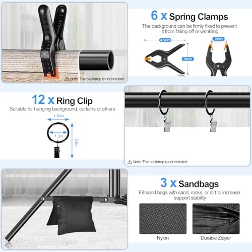 Backdrop Stand Heavy Duty, 10x20ft Adjustable Photo Backdrop Stand in 10x20ft, alternate view 5