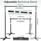 Backdrop Stand Heavy Duty 8.5x10ft, Pipe and Drape with X-Shaped Base in 8.5x10ft, alternate view 4