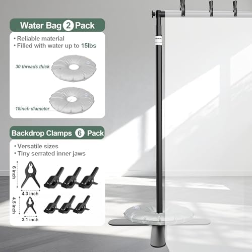 Backdrop Stand Heavy Duty 8.5x10ft, Pipe and Drape with X-Shaped Base in 8.5x10ft, alternate view 5