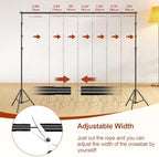 Backdrop Stand Kit 10x8.5ft(WxH) for Party Photography Weddings in 8.5x10ft in Black, alternate view 4