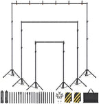 Backdrop Stand Kit - 6 Widths, 10x10ft Adjustable Background Stand for Parties & Studio Photography in 10x10ft