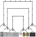 Backdrop Stand Kit - 6 Widths, 10x8.5ft Adjustable Background Stand for Parties & Studio Photography in 10x8.5ft