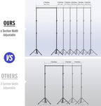 Backdrop Stand Kit - 6 Widths, 10x8.5ft Adjustable Background Stand for Parties & Studio Photography in 10x8.5ft, alternate