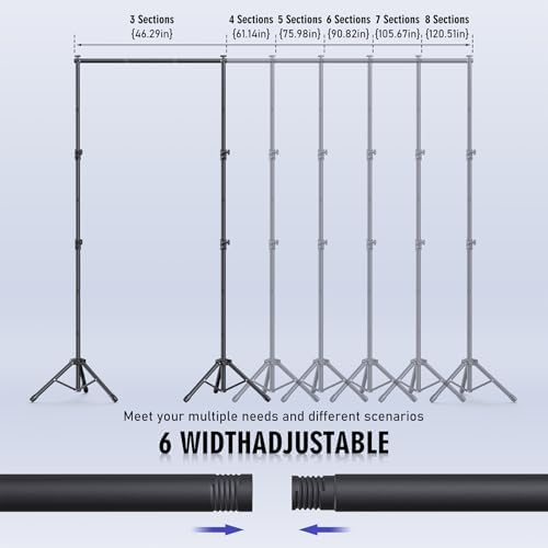 Backdrop Stand Kit - 6 Widths, 10x8.5ft Adjustable Background Stand for Parties & Studio Photography in 10x8.5ft, alternate