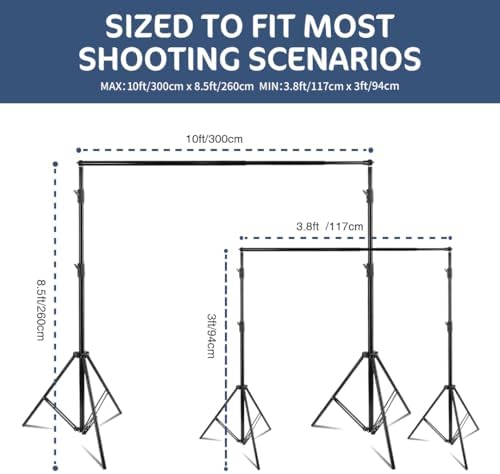 Backdrop Stand Kit for Photography, Heavy Duty Photo Background Stand in Tripods with Telescopic Crossbar, alternate view 3