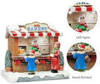 Bakery Stand Figurine 4.06” LED Lighted Christmas Tabletop Display Handcrafted Polyresin Holiday Collectible, alternate view