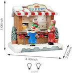 Bakery Stand Figurine 4.06” LED Lighted Christmas Tabletop Display Handcrafted Polyresin Holiday Collectible, alternate view
