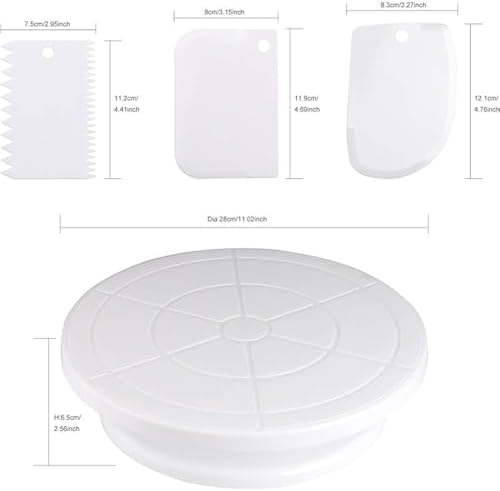 Baking Supplies Turntable, Cake Decorating Supplies with Decorating Comb/Icing Smoother(6pcs),2 Icing Spatula, alternate view