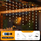 Ball Curtain Lights, Warm White Window Light 70 Balls Hanging Lights with Remote Fairy Led Twinkle String Light, alternate