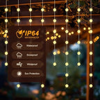 Ball Curtain Lights, Warm White Window Light 70 Balls Hanging Lights with Remote Fairy Led Twinkle String Light, alternate