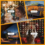 Ball Curtain Lights, Warm White Window Light 70 Balls Hanging Lights with Remote Fairy Led Twinkle String Light, alternate