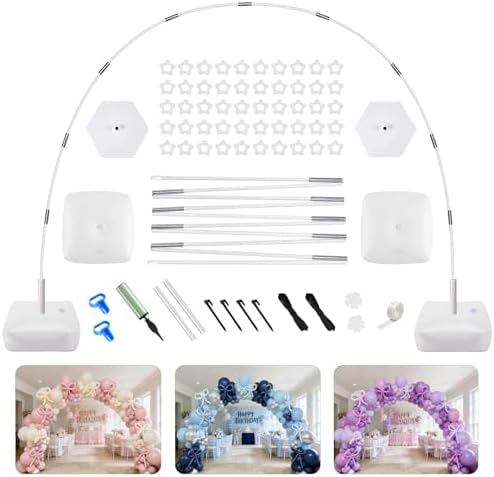 Balloon Arch Kit, 10FT Wide 9FT High Adjustable Balloon Arch Stand with Water Fillable Bases & Balloon Clips