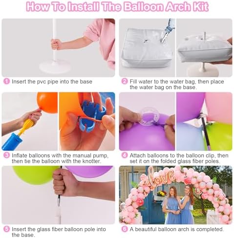 Balloon Arch Kit, 7.4ft Balloon Arch Stand Frame with Base: for Wedding Baby Shower Birthday Party Decorations, alternate