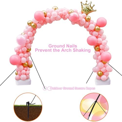 Balloon Arch Kit, 7.4ft Balloon Arch Stand Frame with Base: for Wedding Baby Shower Birthday Party Decorations, alternate