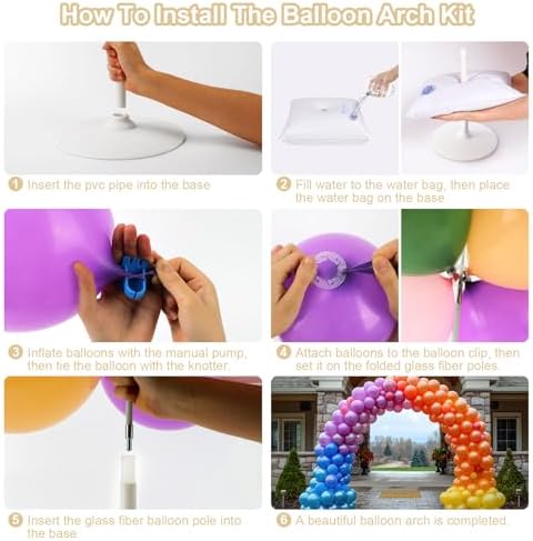 Balloon Arch Kit, 7.4ft Balloon Arch Stand Frame with Base: for Wedding Baby Shower Birthday Party Decorations, alternate