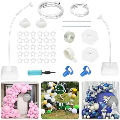 Balloon Arch Kit 8.2FT & 5FT, Adjustable Half Balloon Arch Stand with Base, Floor Balloon Stand Plant Support