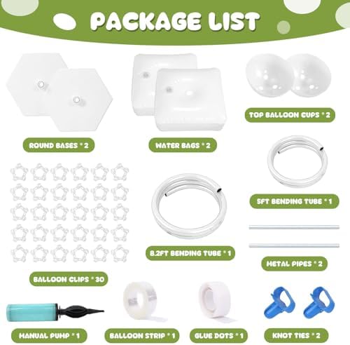 Balloon Arch Kit 8.2FT & 5FT, Adjustable Half Balloon Arch Stand with Base, Floor Balloon Stand Plant Support, alternate view