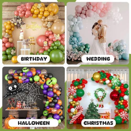 Balloon Arch Kit 8.2FT & 5FT, Adjustable Half Balloon Arch Stand with Base, Floor Balloon Stand Plant Support, alternate view